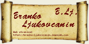 Branko Ljukovčanin vizit kartica